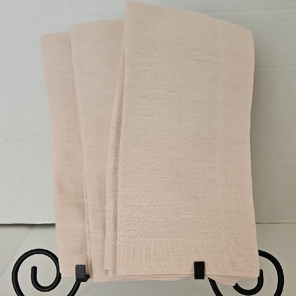 Pottery Barn Linen Elegant Blush Pink Table Napkins Set of 3